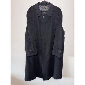 STUDIO MILANO Men's Size 48 Black 100% Cashmere Long Trench Coat Italy Made